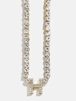 Initial Tennis Necklace - Gold/Pavé
