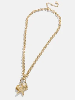 Isla Charm Necklace - Gold/Pearl