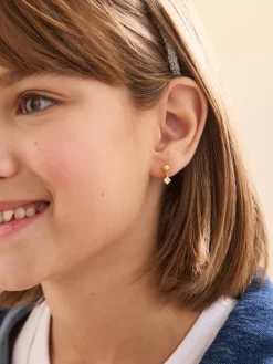 Jada 18K Gold Vermeil Kids' Earrings - Gold/Pavé