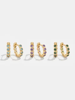 Jessica 18K Gold Vermeil Vermeil Birthstone Earrings - Aquamarine