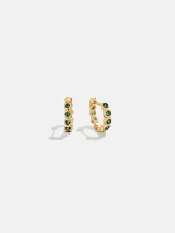 Jessica 18K Gold Vermeil Vermeil Birthstone Earrings - Emerald