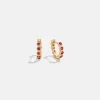 Jessica 18K Gold Vermeil Vermeil Birthstone Earrings - Ruby