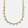 Joelle Pisa Beaded Necklace - Circle Bezel