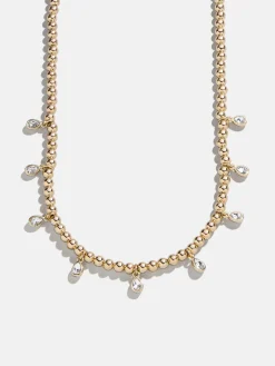 Joelle Pisa Beaded Necklace - Teardrop Bezel