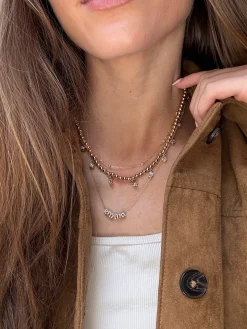 Joelle Pisa Beaded Necklace - Teardrop Bezel