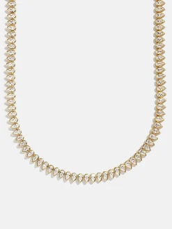 Julia 18K Gold Vermeil Adjustable Tennis Necklace - Gold/Pavé