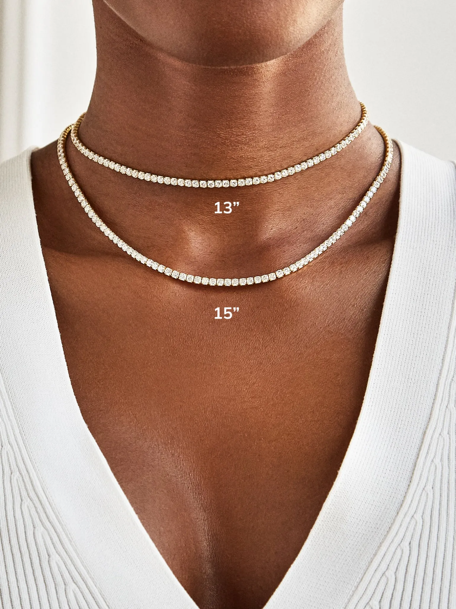 Julia 18K Gold Vermeil Adjustable Tennis Necklace - Gold/Pavé
