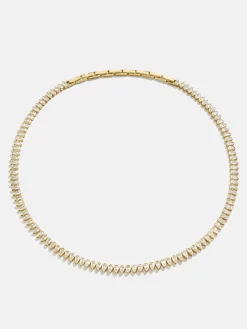 Julia 18K Gold Vermeil Adjustable Tennis Necklace - Gold/Pavé