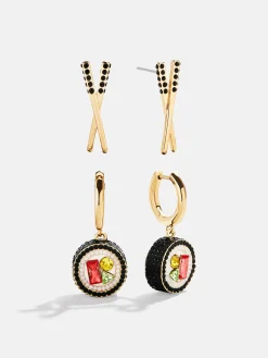 Just Roll With It Earring Set - Sushi