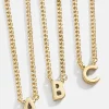 18K Gold Mini Initial Necklace - Gold