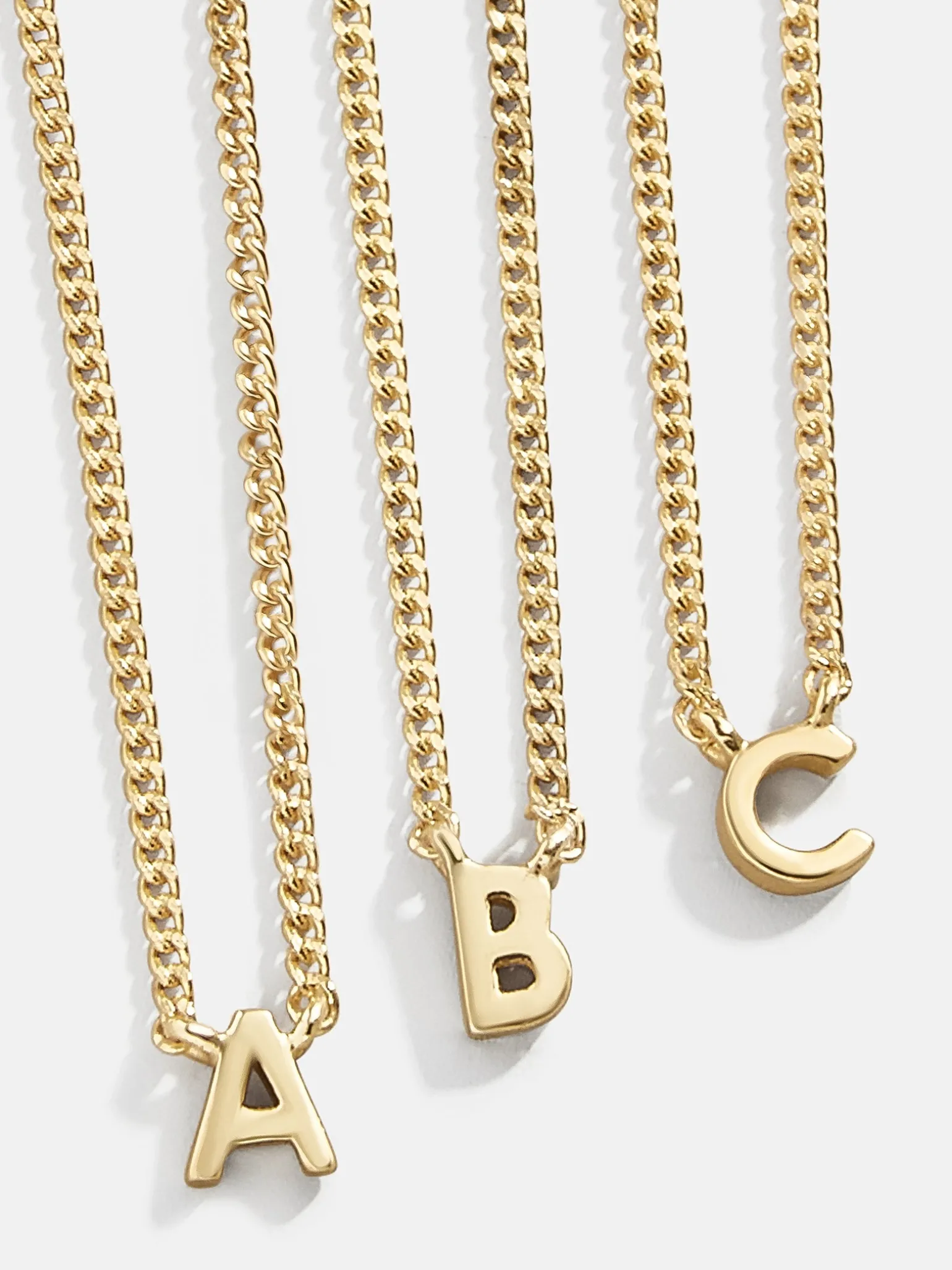 18K Gold Mini Initial Necklace - Gold