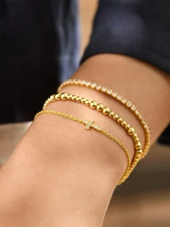 18K Gold Vermeil Agape Bracelet - Cross