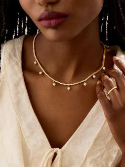 18K Gold Vermeil Alice Necklace - Gold/Pavé