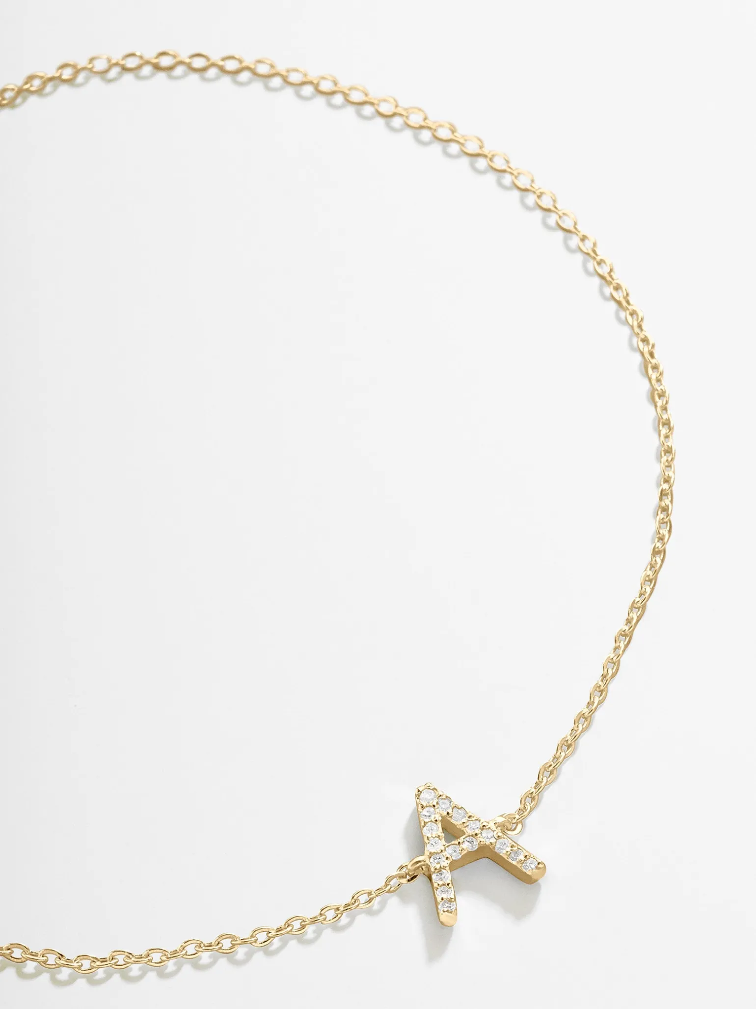 14K Gold Vermeil & Diamond Initial Bracelet - Gold/Pavé