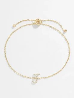 14K Gold Vermeil & Diamond Initial Bracelet - Gold/Pavé