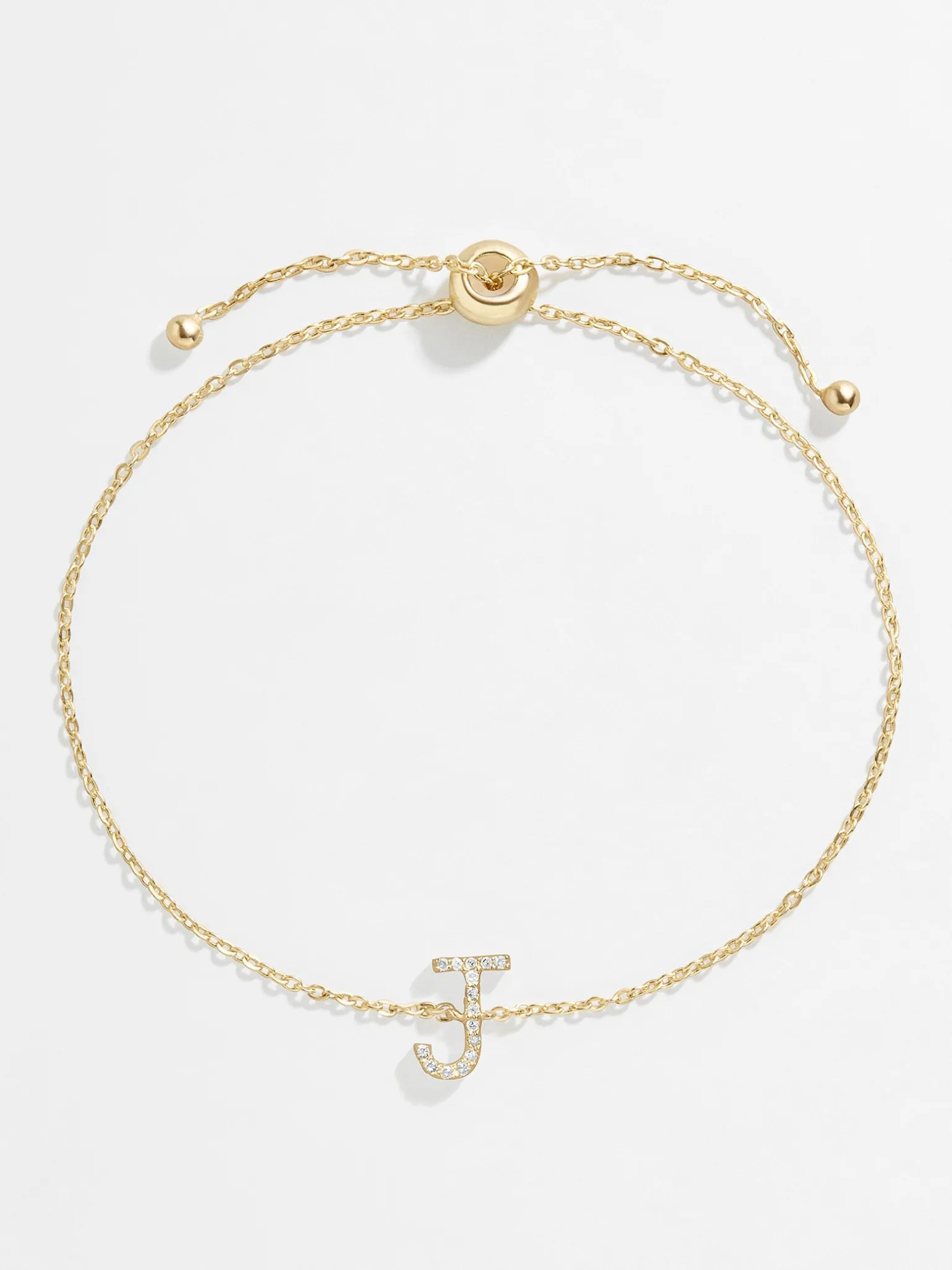 14K Gold Vermeil & Diamond Initial Bracelet - Gold/Pavé