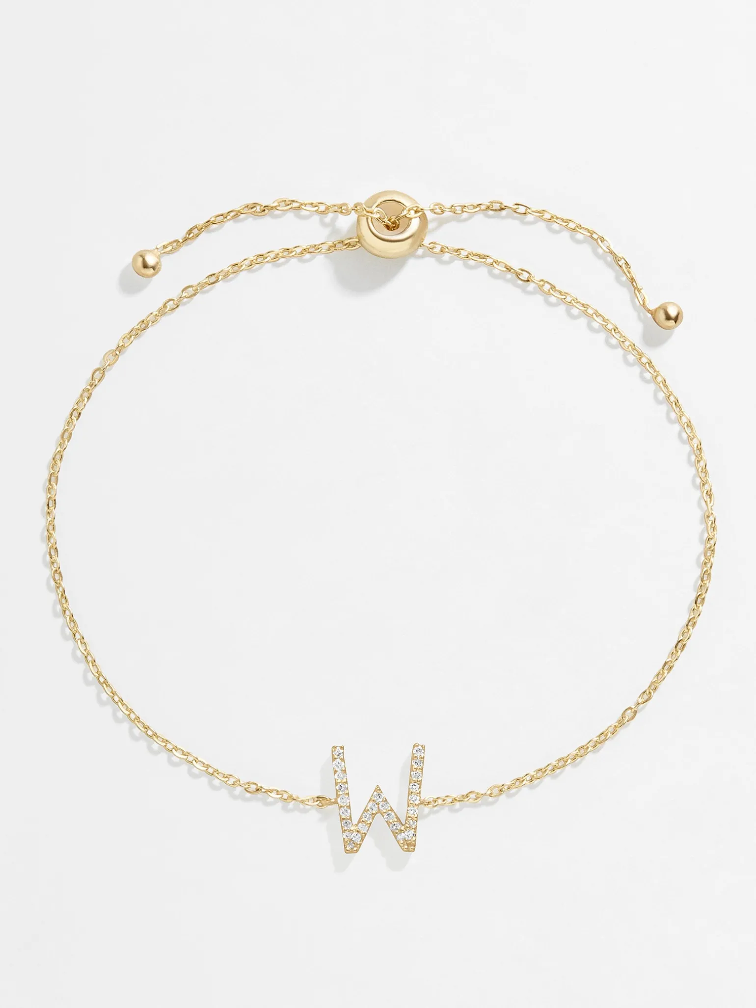 14K Gold Vermeil & Diamond Initial Bracelet - Gold/Pavé