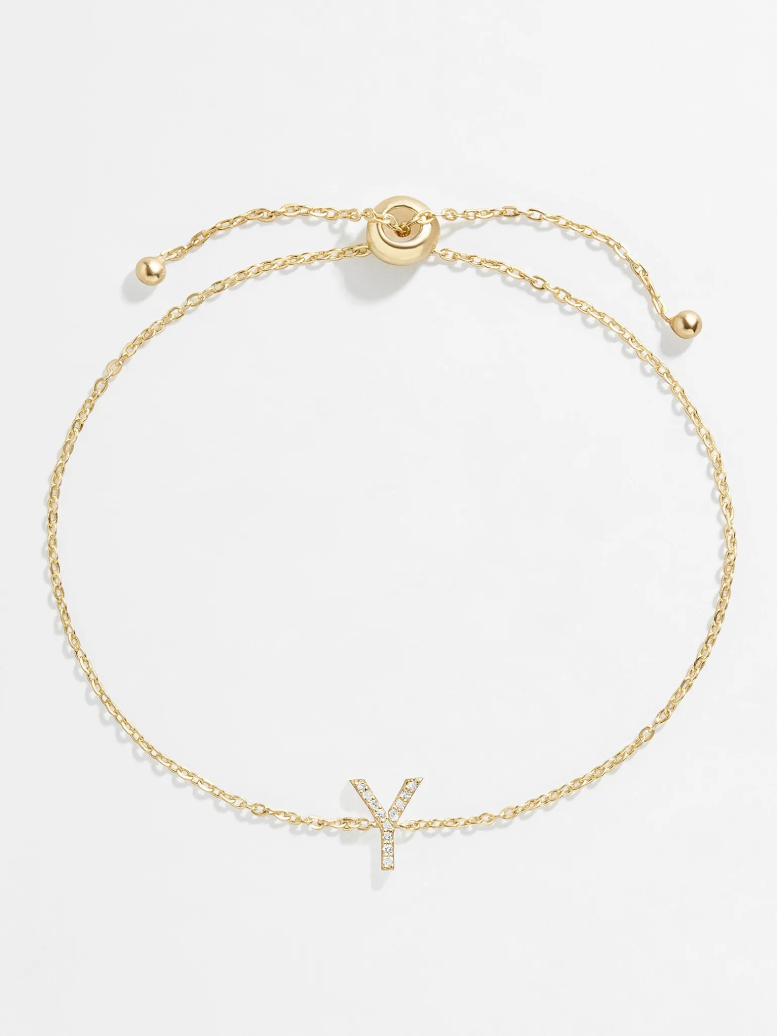 14K Gold Vermeil & Diamond Initial Bracelet - Gold/Pavé