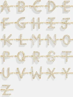 14K Gold Vermeil & Diamond Initial Bracelet - Gold/Pavé
