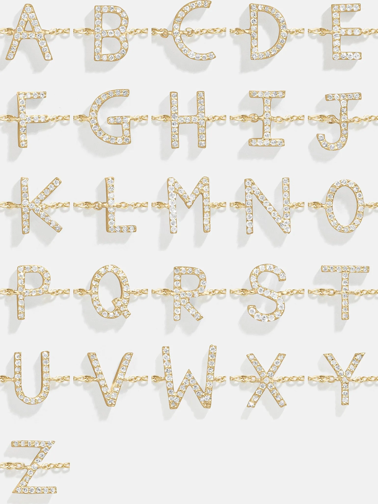 14K Gold Vermeil & Diamond Initial Bracelet - Gold/Pavé