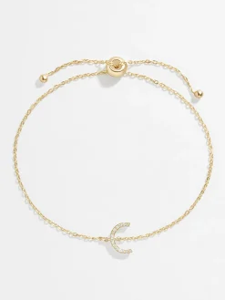 14K Gold Vermeil & Diamond Initial Bracelet - Gold/Pavé