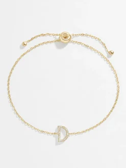 14K Gold Vermeil & Diamond Initial Bracelet - Gold/Pavé