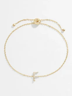 14K Gold Vermeil & Diamond Initial Bracelet - Gold/Pavé