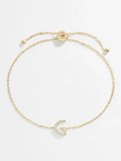 14K Gold Vermeil & Diamond Initial Bracelet - Gold/Pavé