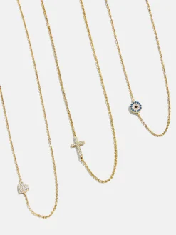 18K Gold Vermeil Asymmetrical Cross Necklace - Cross