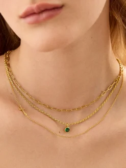 18K Gold Vermeil Asymmetrical Cross Necklace - Cross