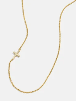 18K Gold Vermeil Asymmetrical Cross Necklace - Cross