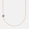 18K Gold Vermeil Asymmetrical Evil Eye Necklace - Evil Eye