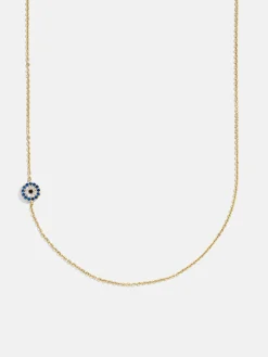 18K Gold Vermeil Asymmetrical Evil Eye Necklace - Evil Eye