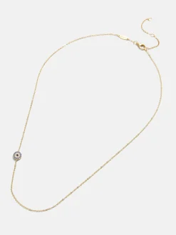 18K Gold Vermeil Asymmetrical Evil Eye Necklace - Evil Eye