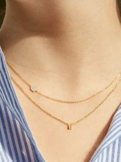 18K Gold Vermeil Asymmetrical Heart Necklace - Heart