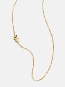 18K Gold Vermeil Asymmetrical Hamsa Necklace - Hamsa