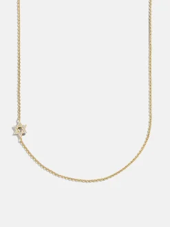 18K Gold Vermeil Asymmetrical Star of David Necklace - Star of David