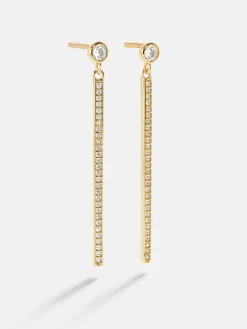 18K Gold Vermeil Bella Earrings - Gold/Pavé