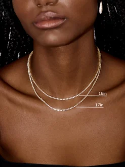 18K Gold Vermeil Bennett Classic Tennis Necklace - 18K Gold Vermeil