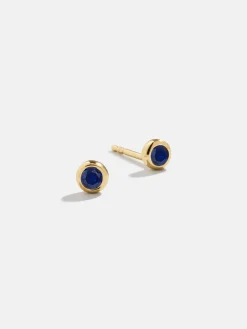18K Gold Vermeil Birthstone Stud Earrings - Sapphire
