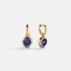 18K Gold Vermeil Birthstone Drop Earrings - Sapphire