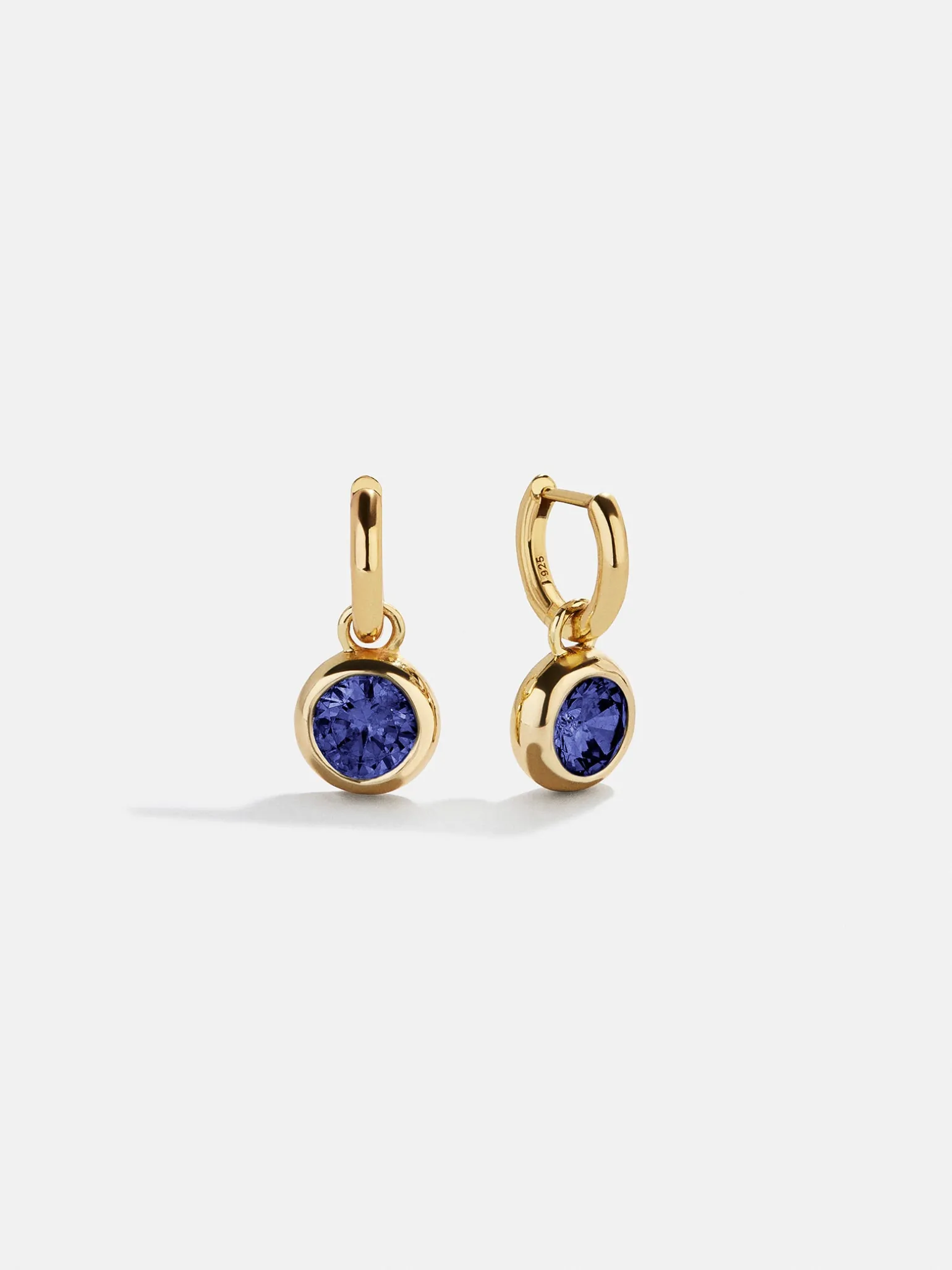 18K Gold Vermeil Birthstone Drop Earrings - Sapphire