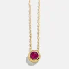 18K Gold Vermeil Birthstone Pendant Necklace - Ruby