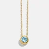18K Gold Vermeil Birthstone Pendant Necklace - Aquamarine