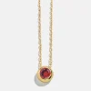18K Gold Vermeil Birthstone Pendant Necklace - Garnet