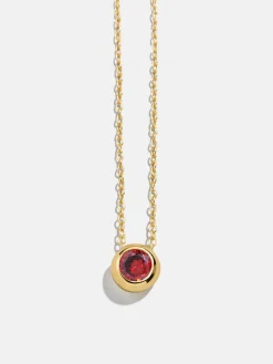 18K Gold Vermeil Birthstone Pendant Necklace - Garnet