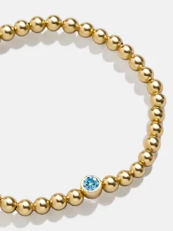 18K Gold Vermeil Birthstone Pisa Bracelet - Aquamarine