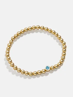 18K Gold Vermeil Birthstone Pisa Bracelet - Aquamarine