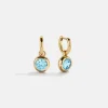 18K Gold Vermeil Birthstone Drop Earrings - Aquamarine