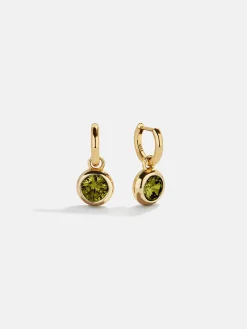18K Gold Vermeil Birthstone Drop Earrings - Peridot